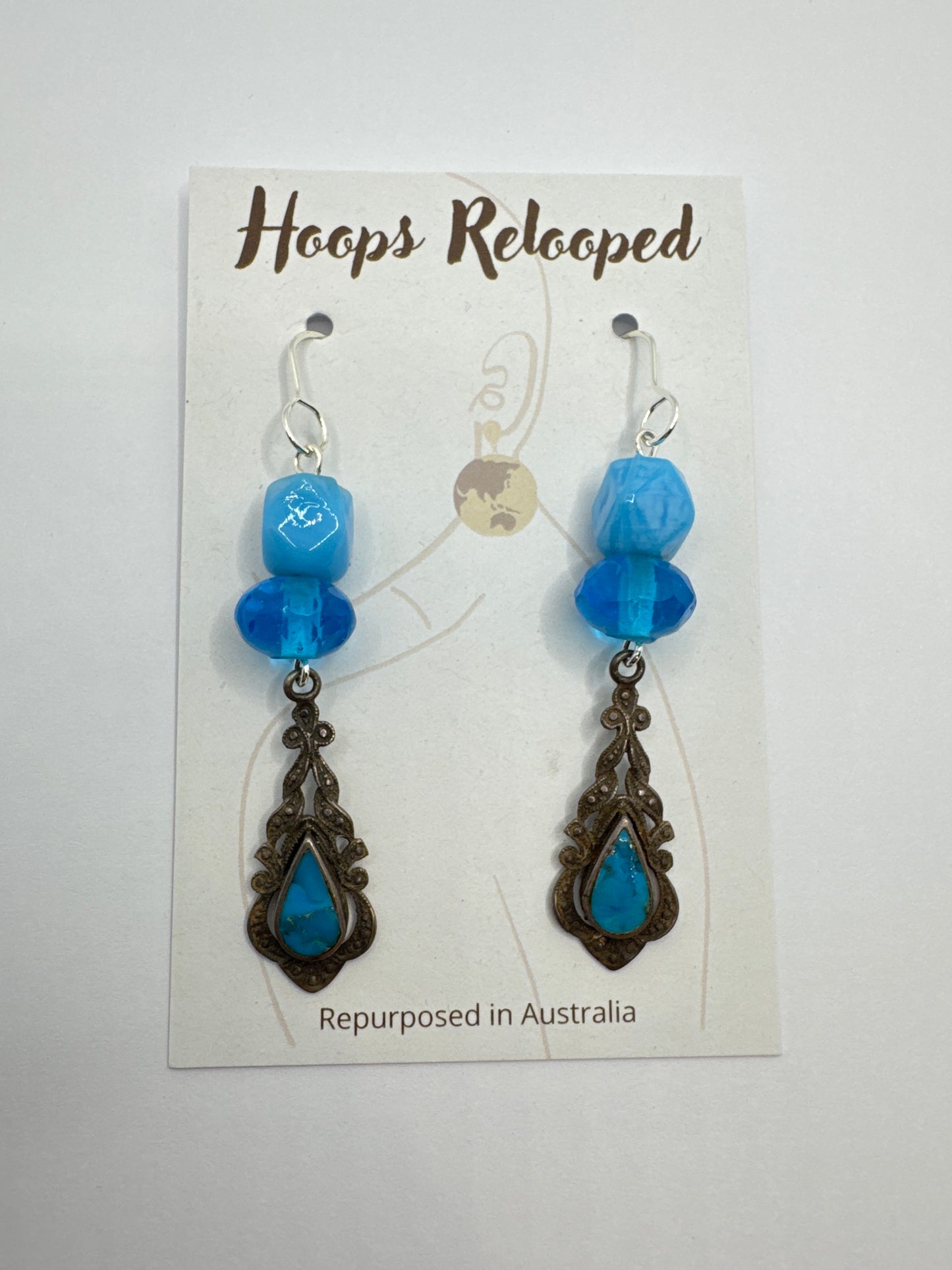 Blue metallic dangles