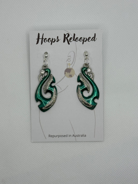 Aqua and silver swirls