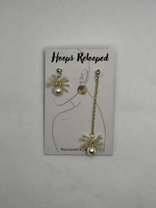 Medium silver pearl spiders