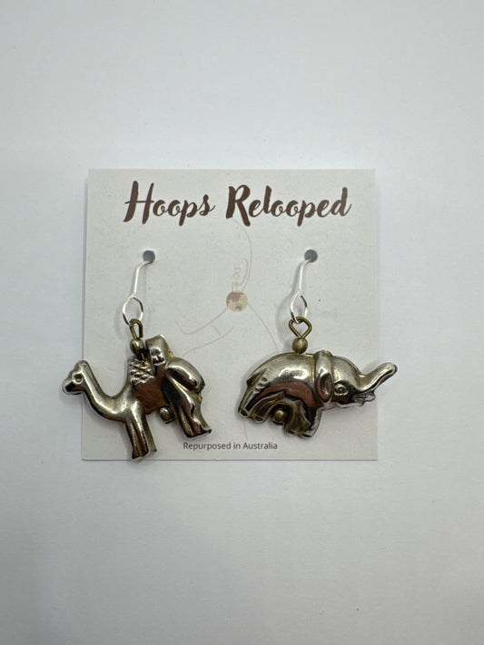 Silver camel and elephant