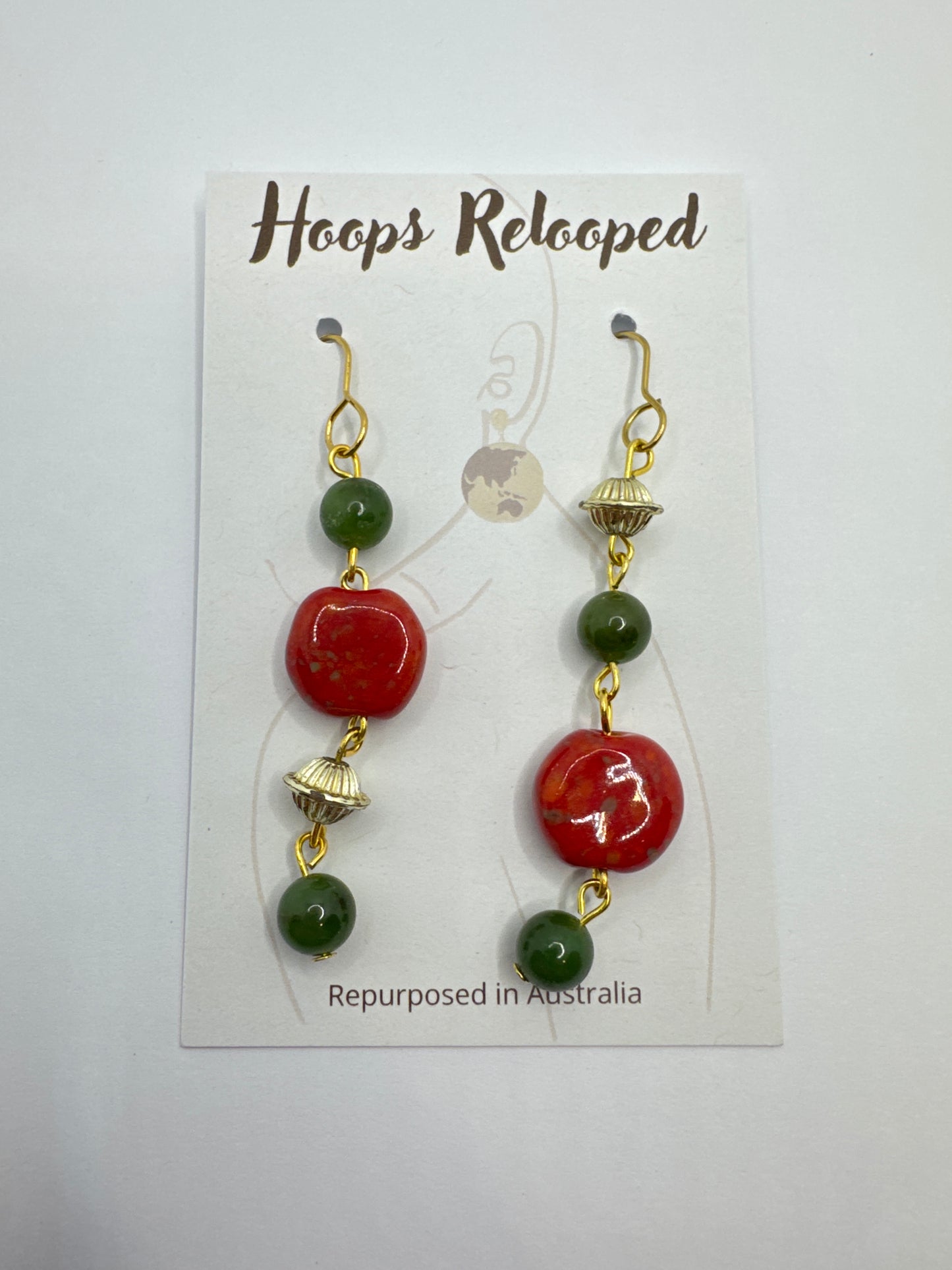 Red, green and gold drops