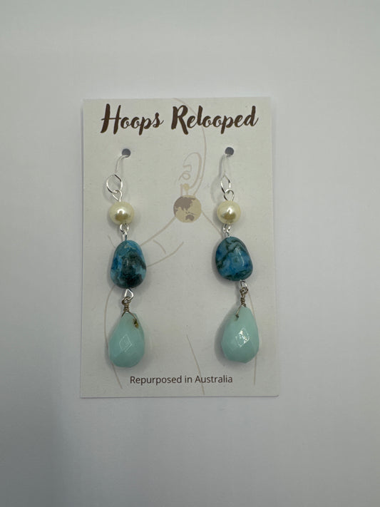 Blue and aqua drops