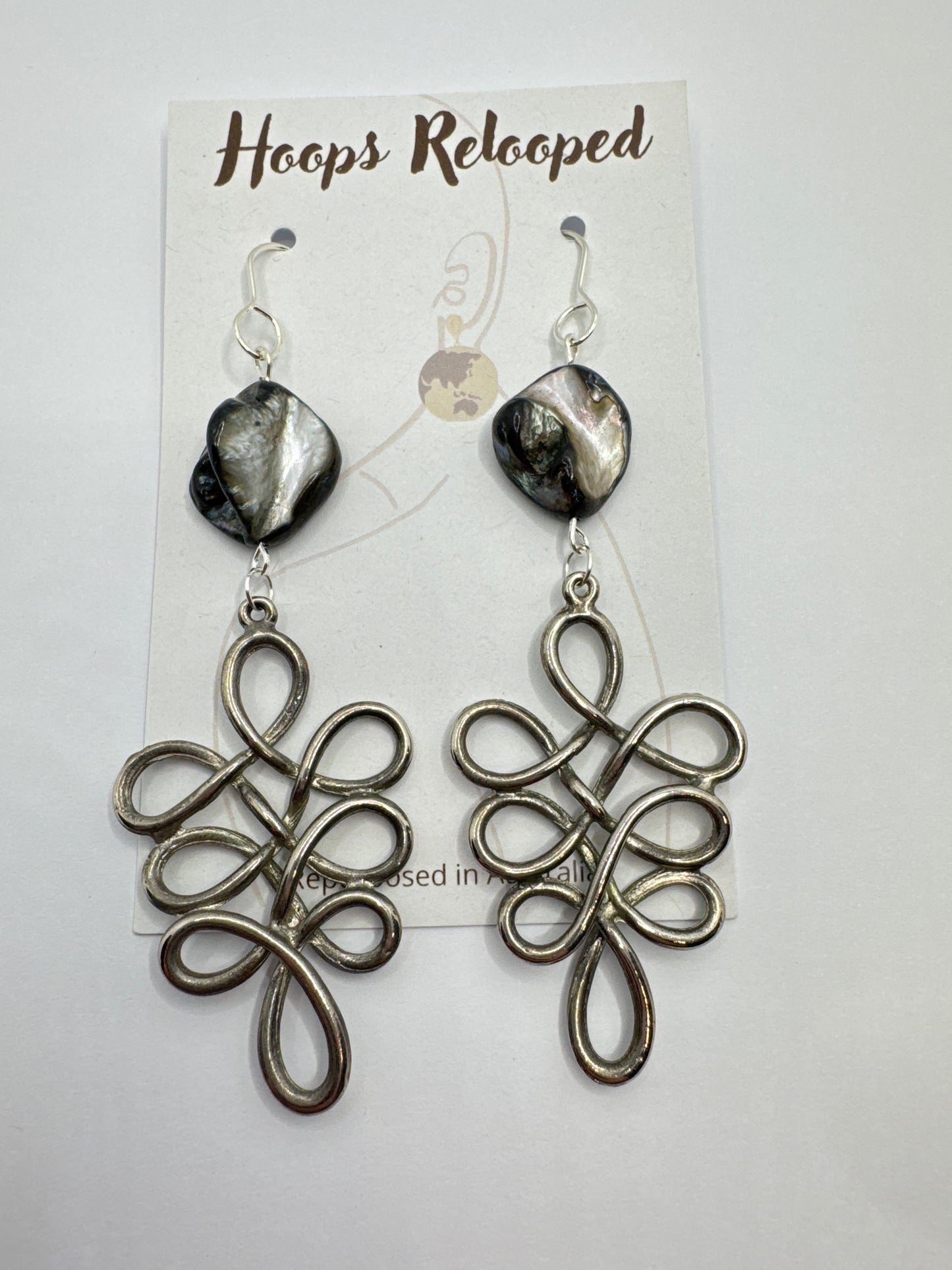 Silver entwined dangles
