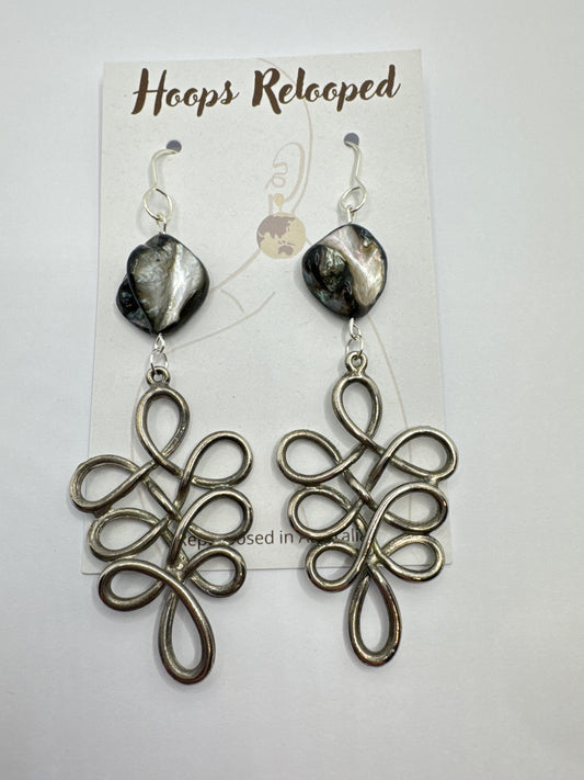 Silver entwined dangles