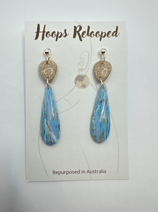 Blue acrylic dangles