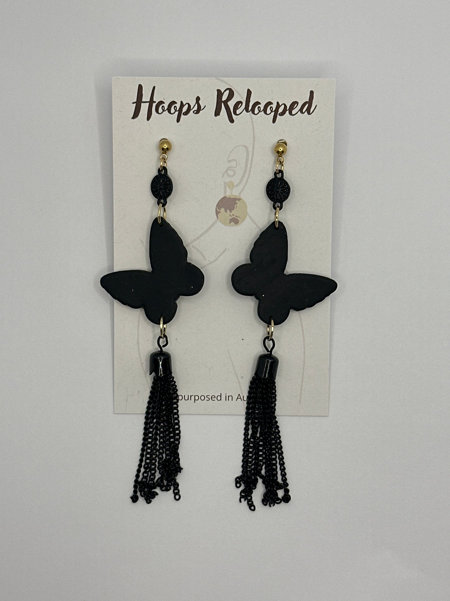 Black butterfly tassels