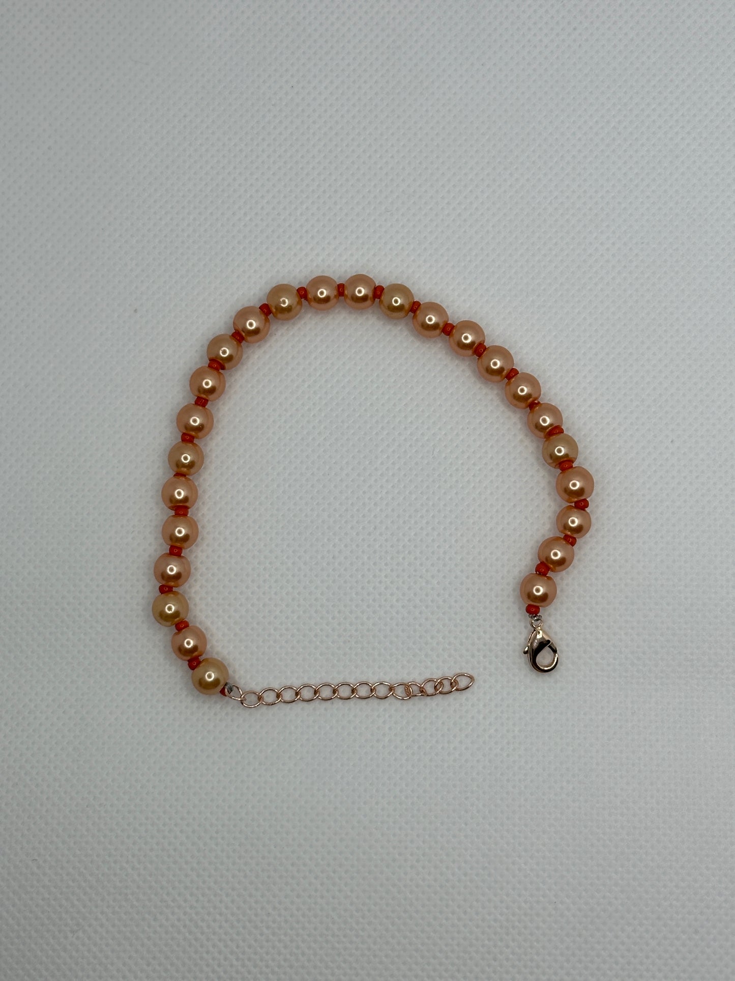 Orange pearl bead bracelet