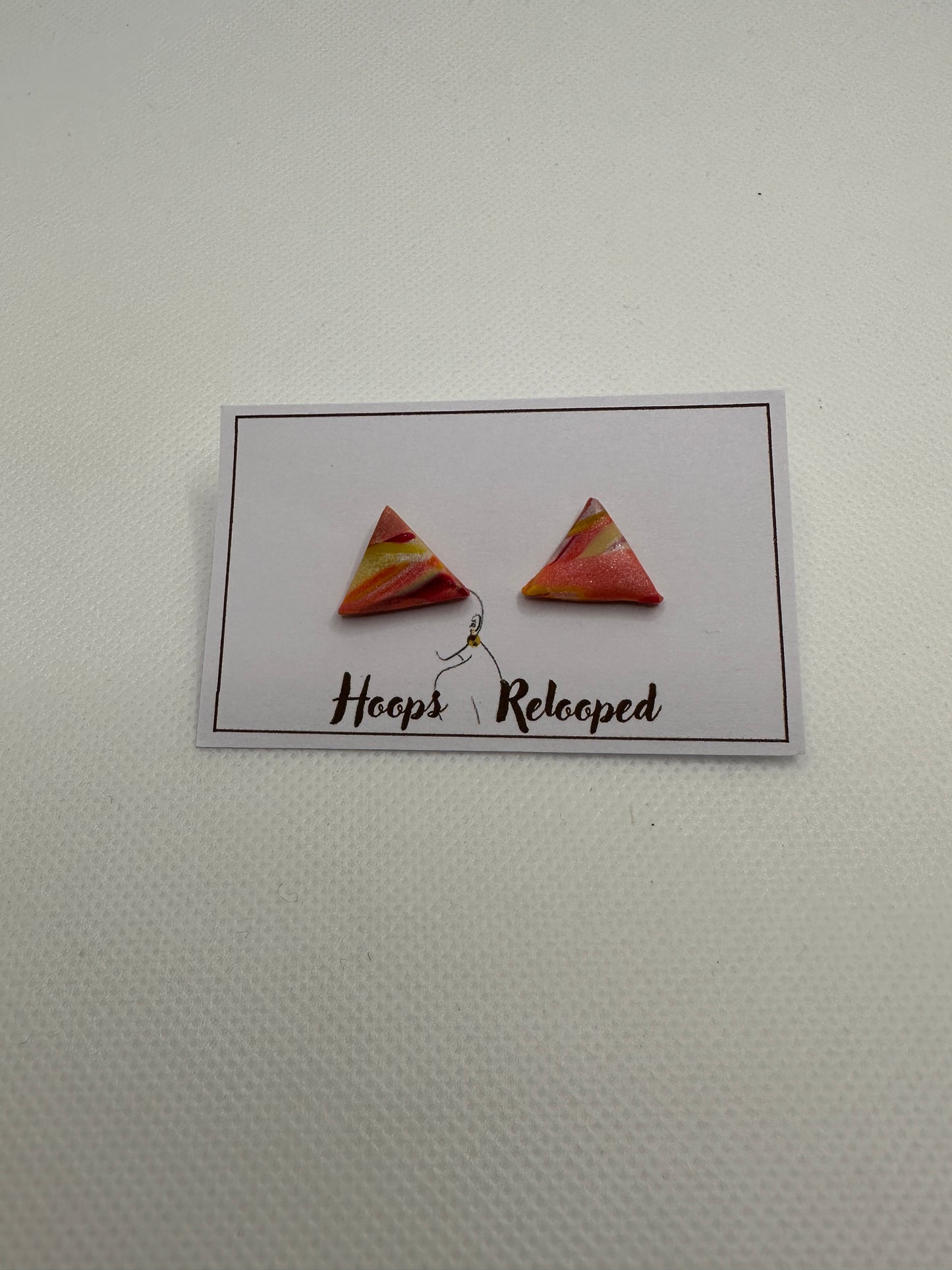 Sunshine pink triangle studs