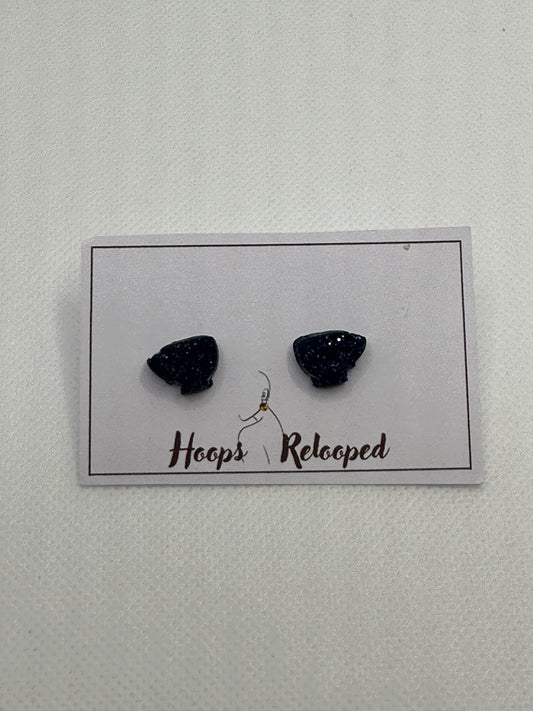 Navy sparkle tea cup mini studs