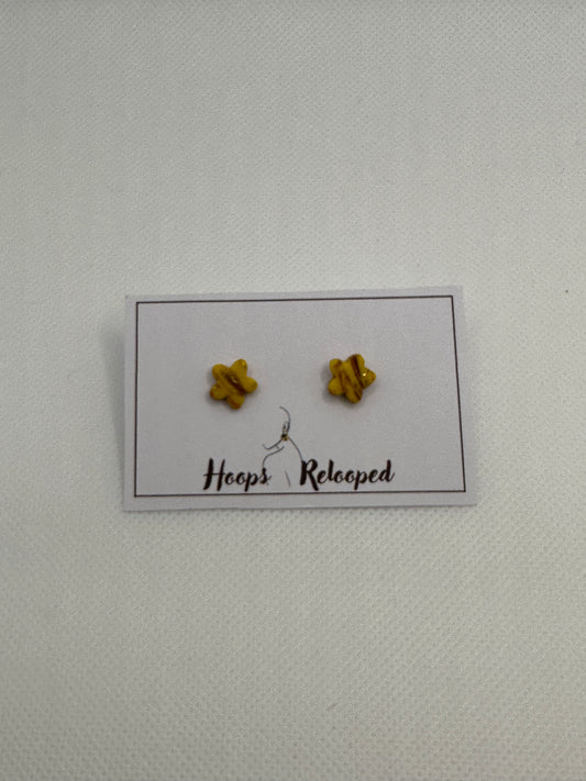 Yellow flower mini studs