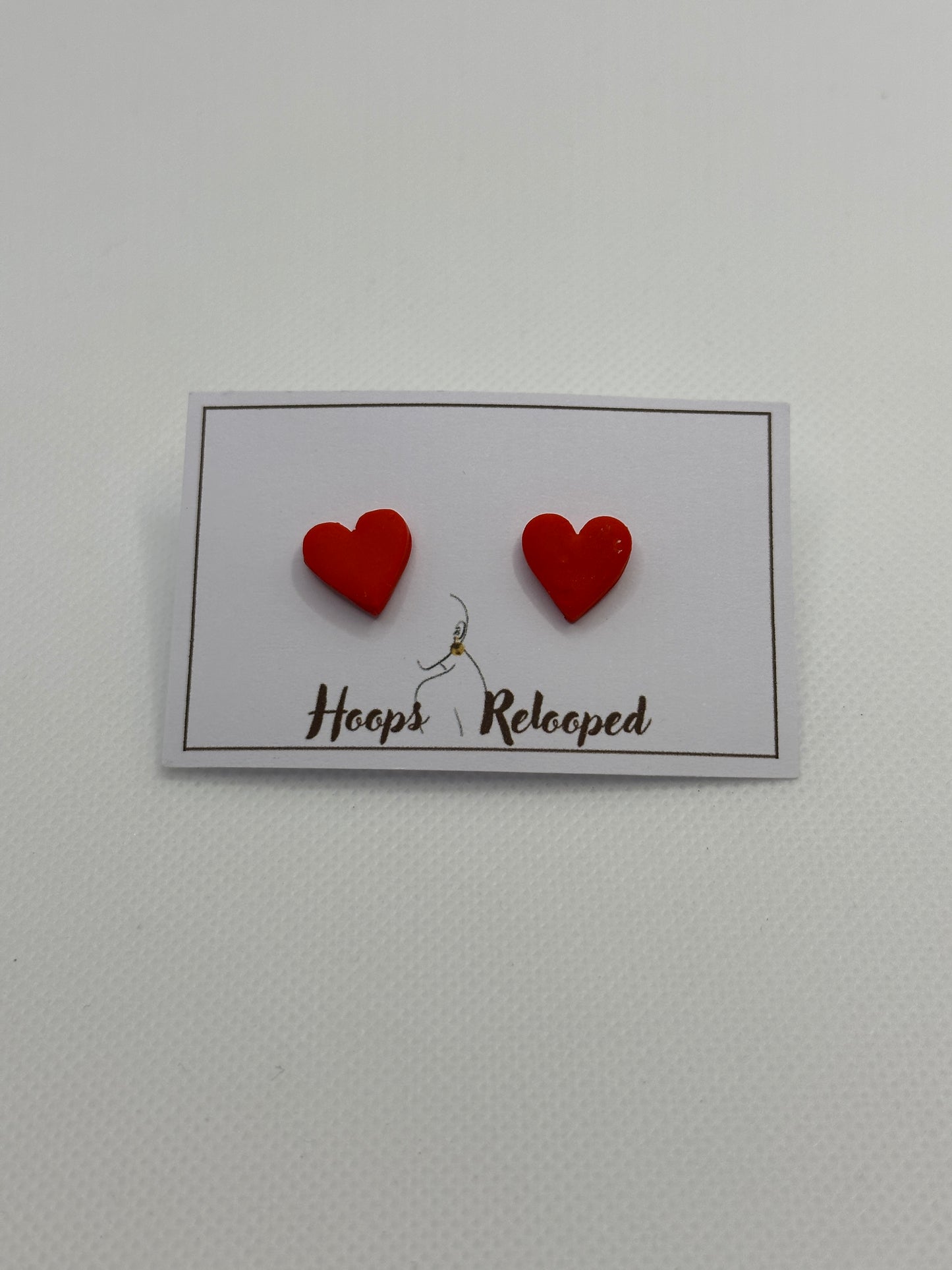 Red heart mini studs