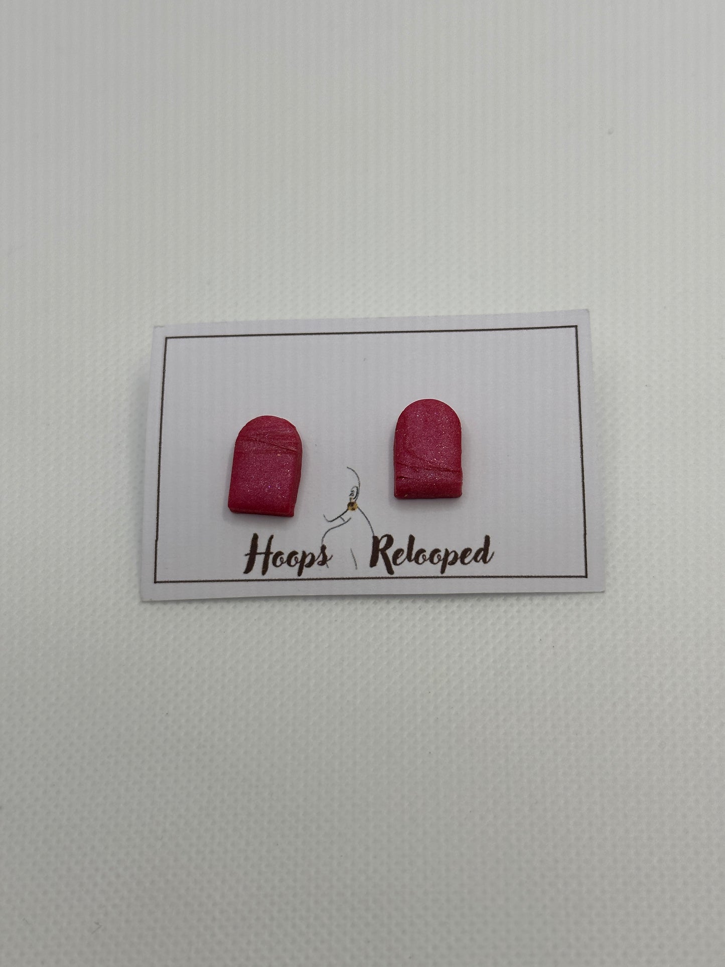 Sparkle pink arch mini studs