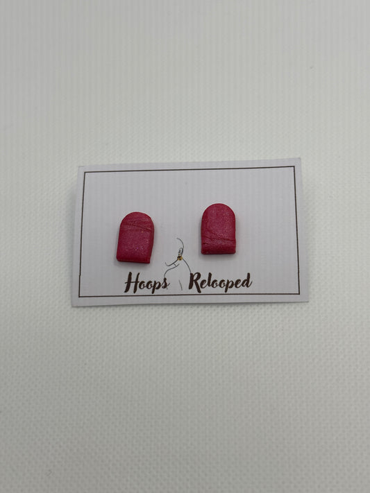 Sparkle pink arch mini studs