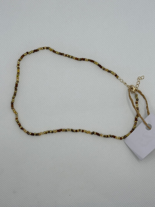 Gold bead necklace