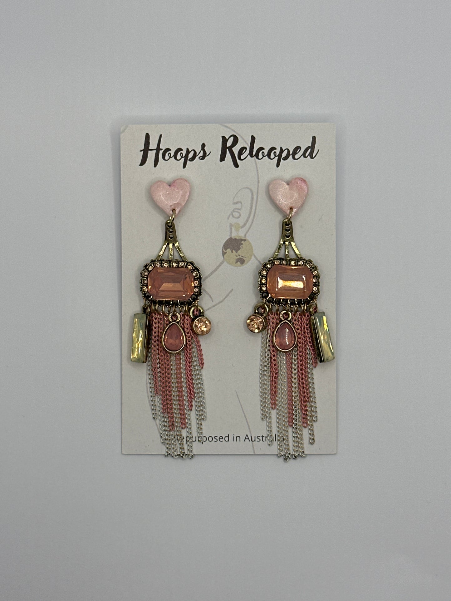 Pink art deco dangles