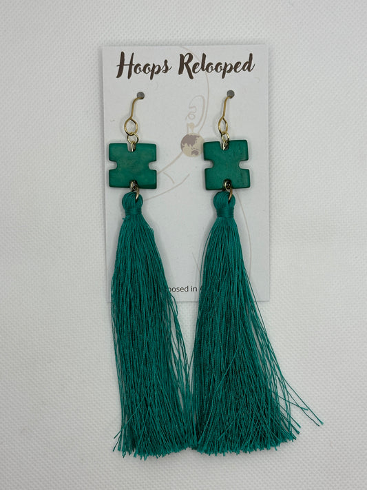 Green puzzle tassels