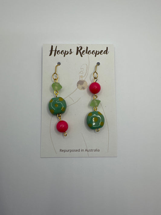 Pink and green drops