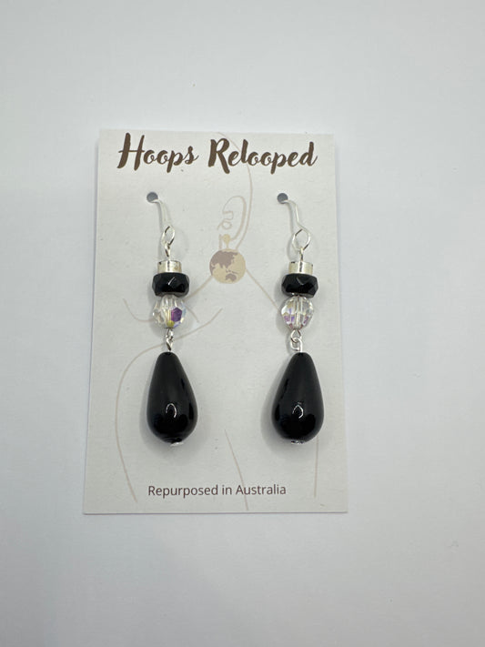 Black and silver drops