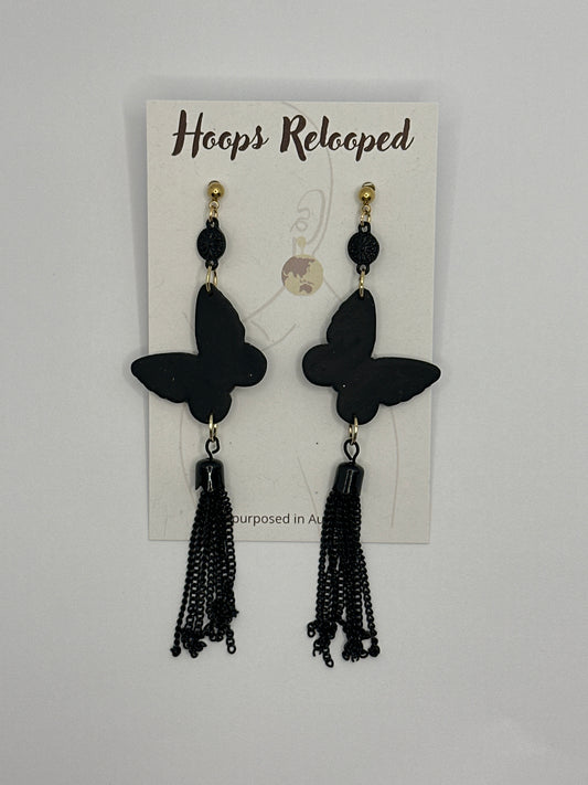 Black butterfly tassels