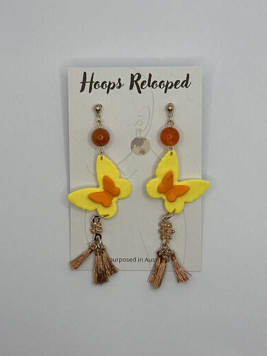 Yellow rose gold butterflies