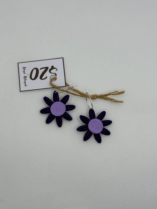 Dark purple and violet flower hoops