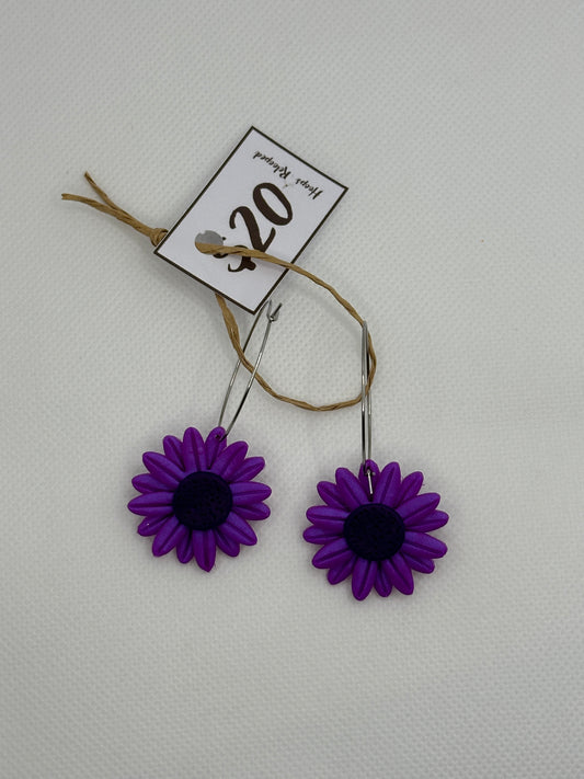 Purple large flower hoops