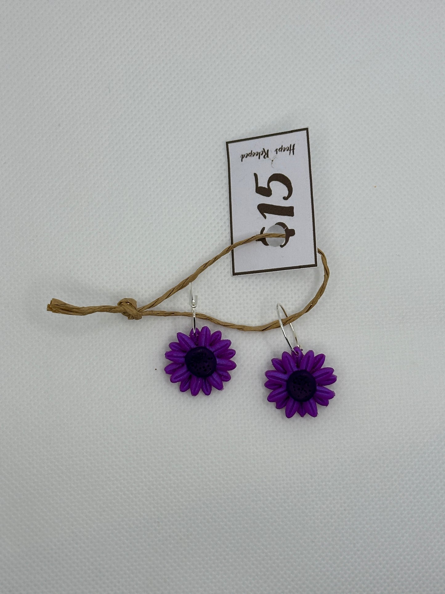 Purple small flower hoops