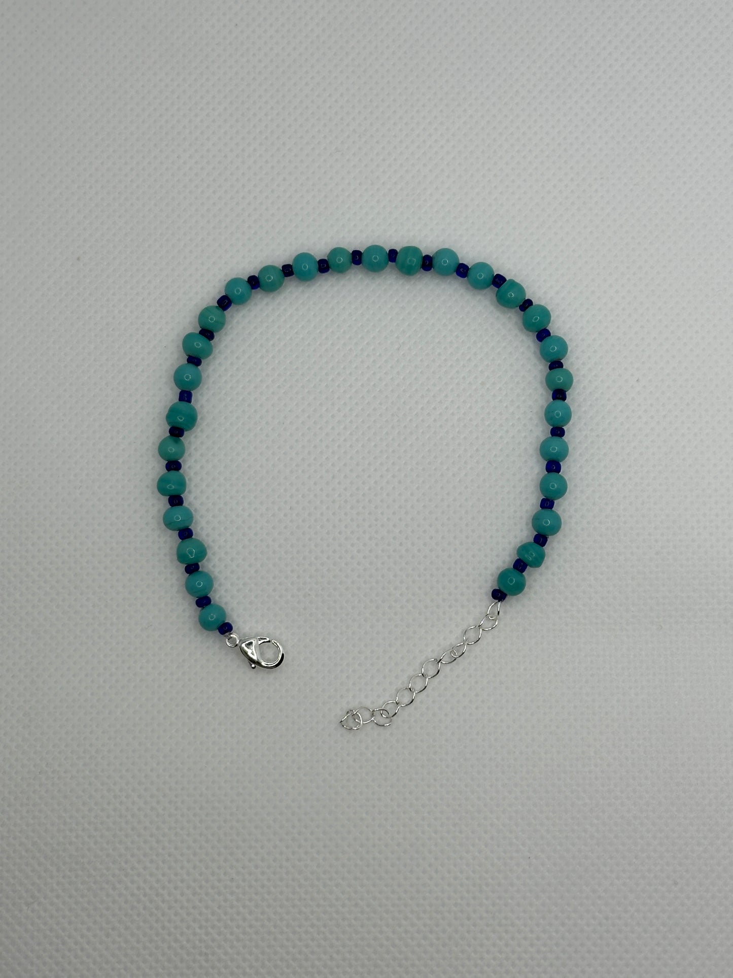 Aqua and blue bead bracelet