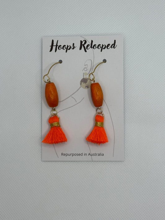 Orange bead tassels