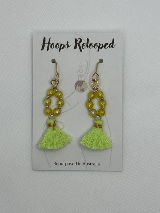 Green bead tassels