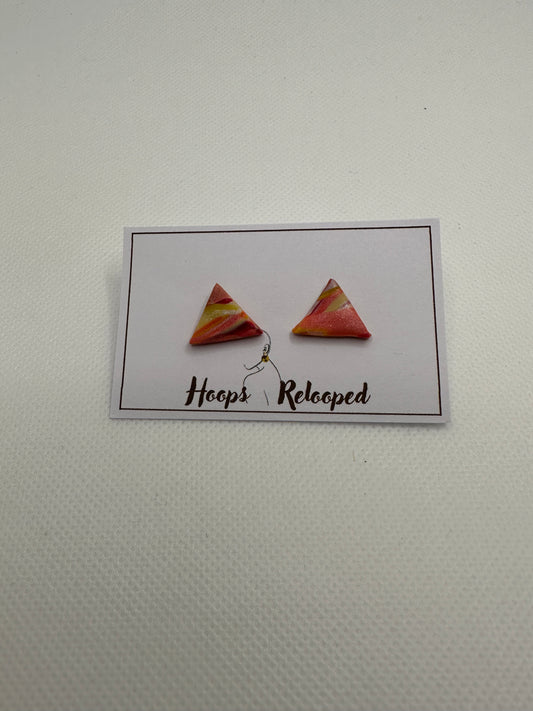 Sunshine pink triangle studs