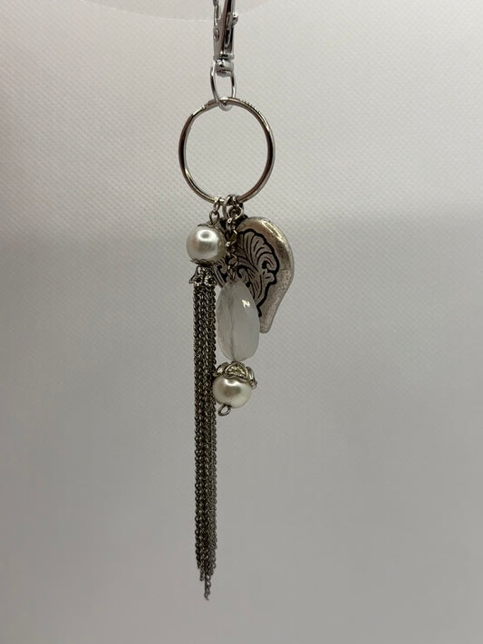 Silver heart key chain