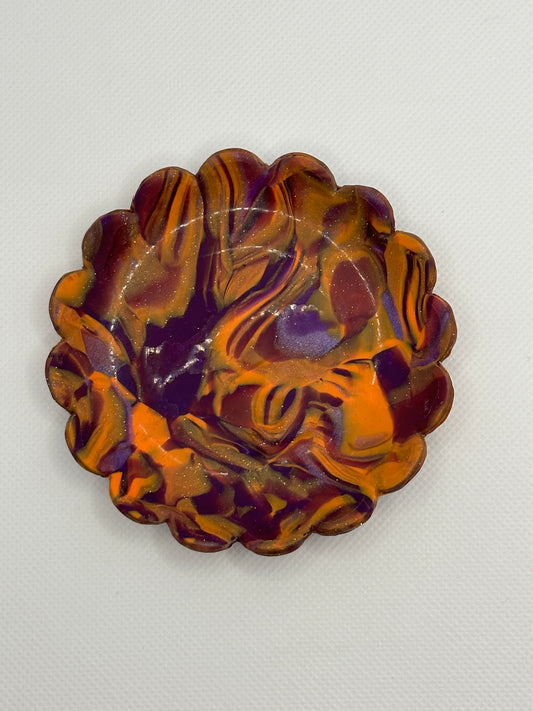 Orange and purple marble trinket tray