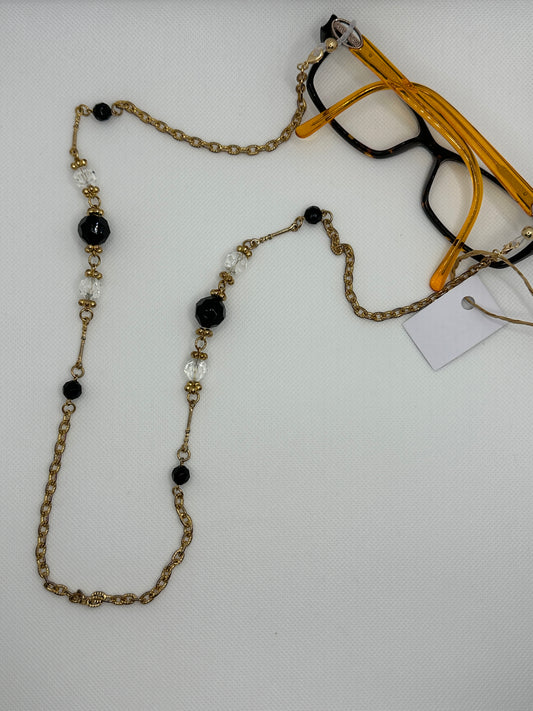 Gold beaded glasses chain