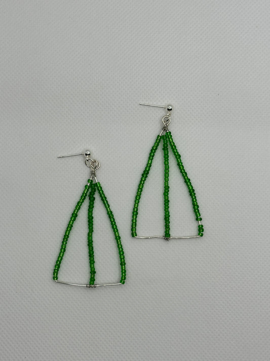 Christmas green vertical bead trees