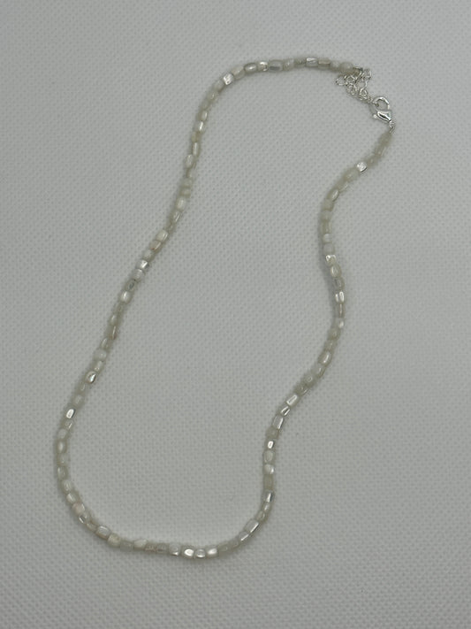 White pearl beaded necklace