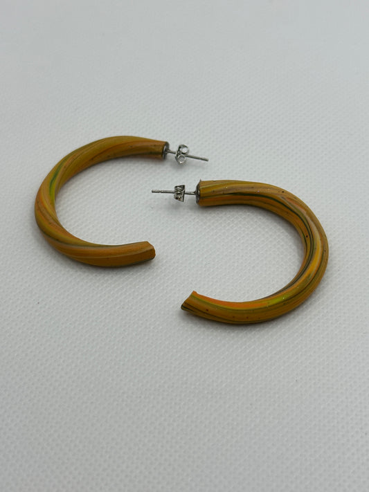 Mustard yellow slim hoops