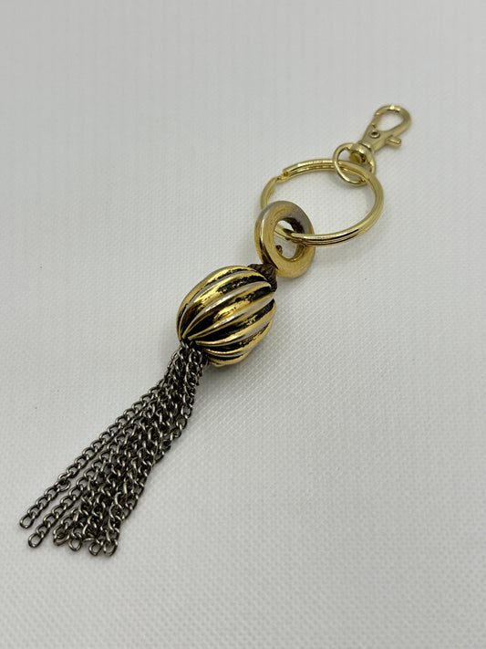 Gold brass keychain