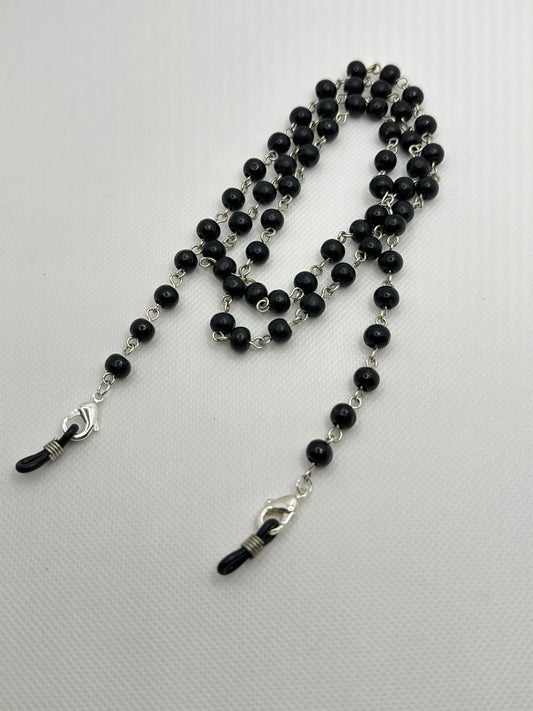 Black bead sunglasses chain