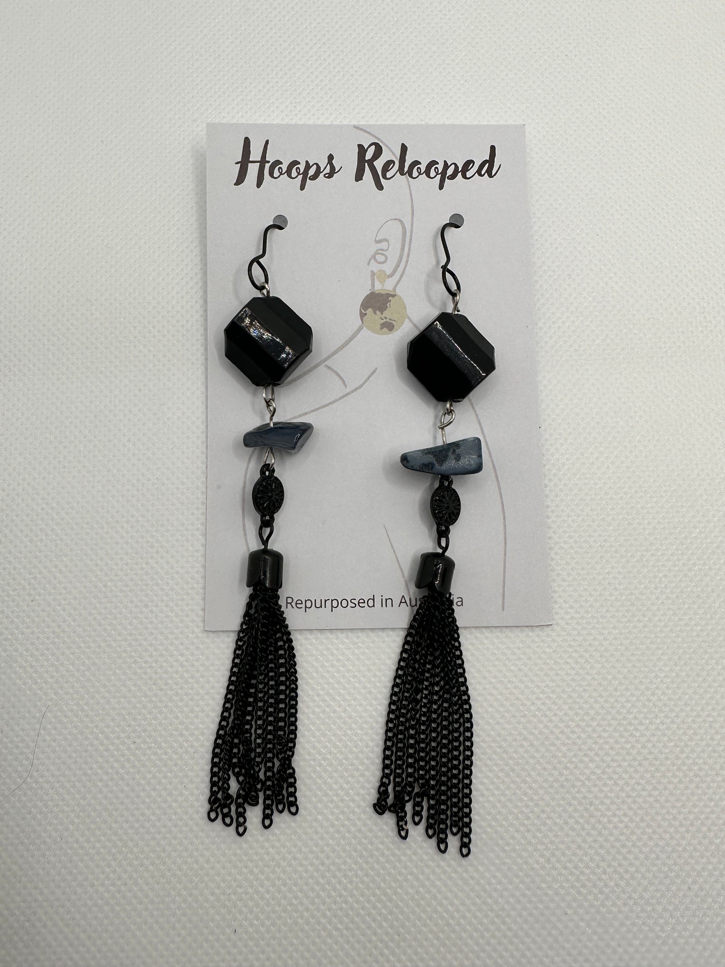 Black stone tassels