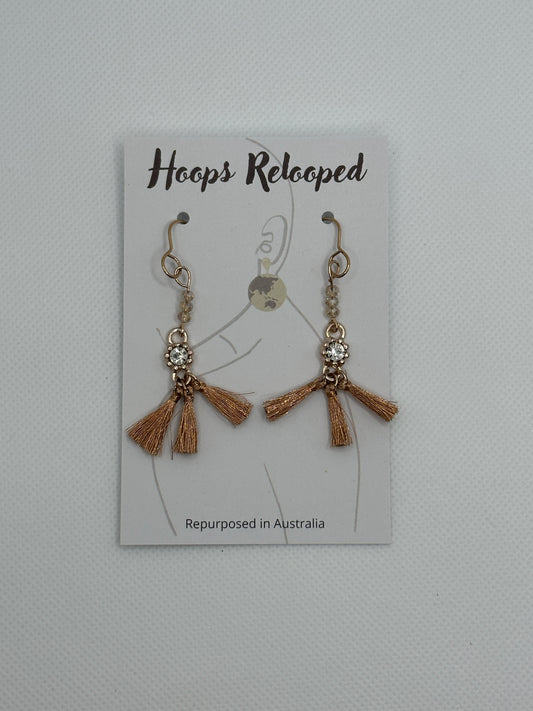 Rose gold tassel dangles