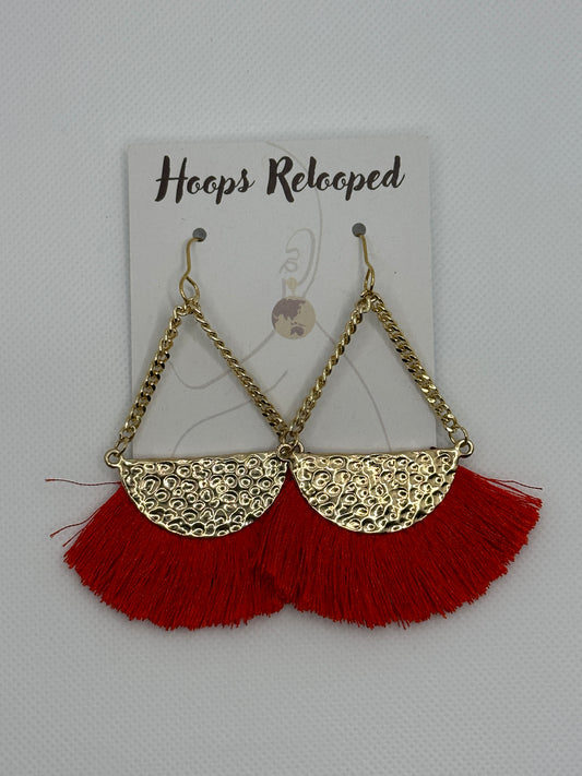 Red gold tassels